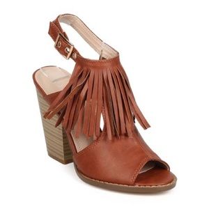 🛍 Brown Leather Tassel Heels